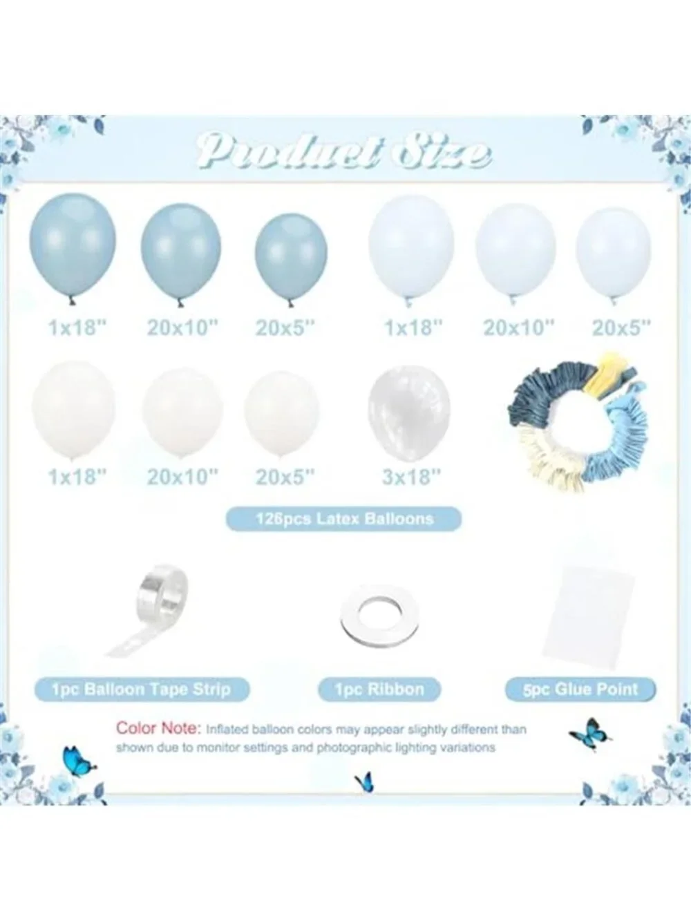 Blue Balloon Arch Kit Balloon Garland Baby Shower Birthday Wedding Decor Set